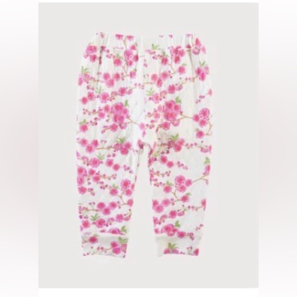 NEW Kate Quinn quilted cuffed pant pink cherry blossom 🌸 bamboo
